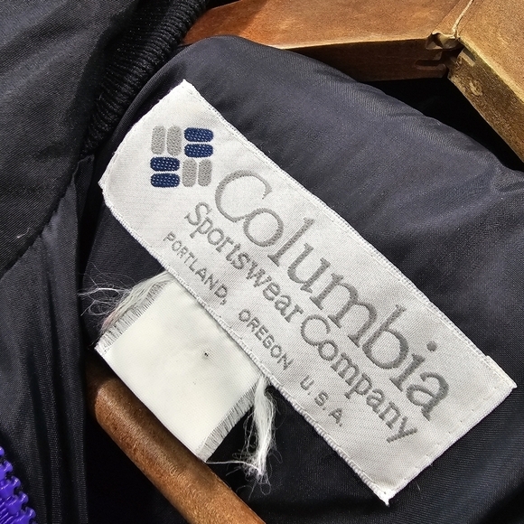 Columbia Jacket Womens Large Vtg 90s Purple Blue Windbreaker Ski Shell Bugaboo - Picture 3 of 11